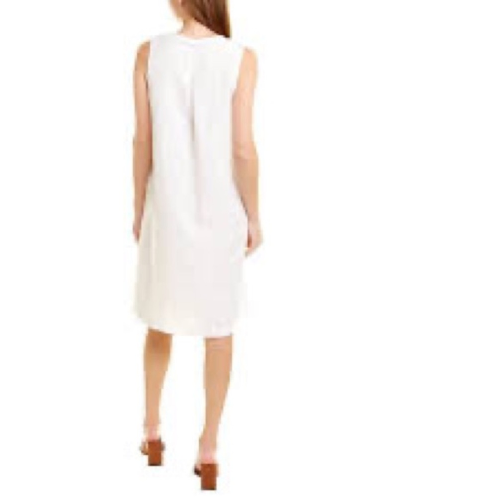 NWT J McLaughlin Linen blend dress in white w beautiful shoulder detail - Picture 3 of 8